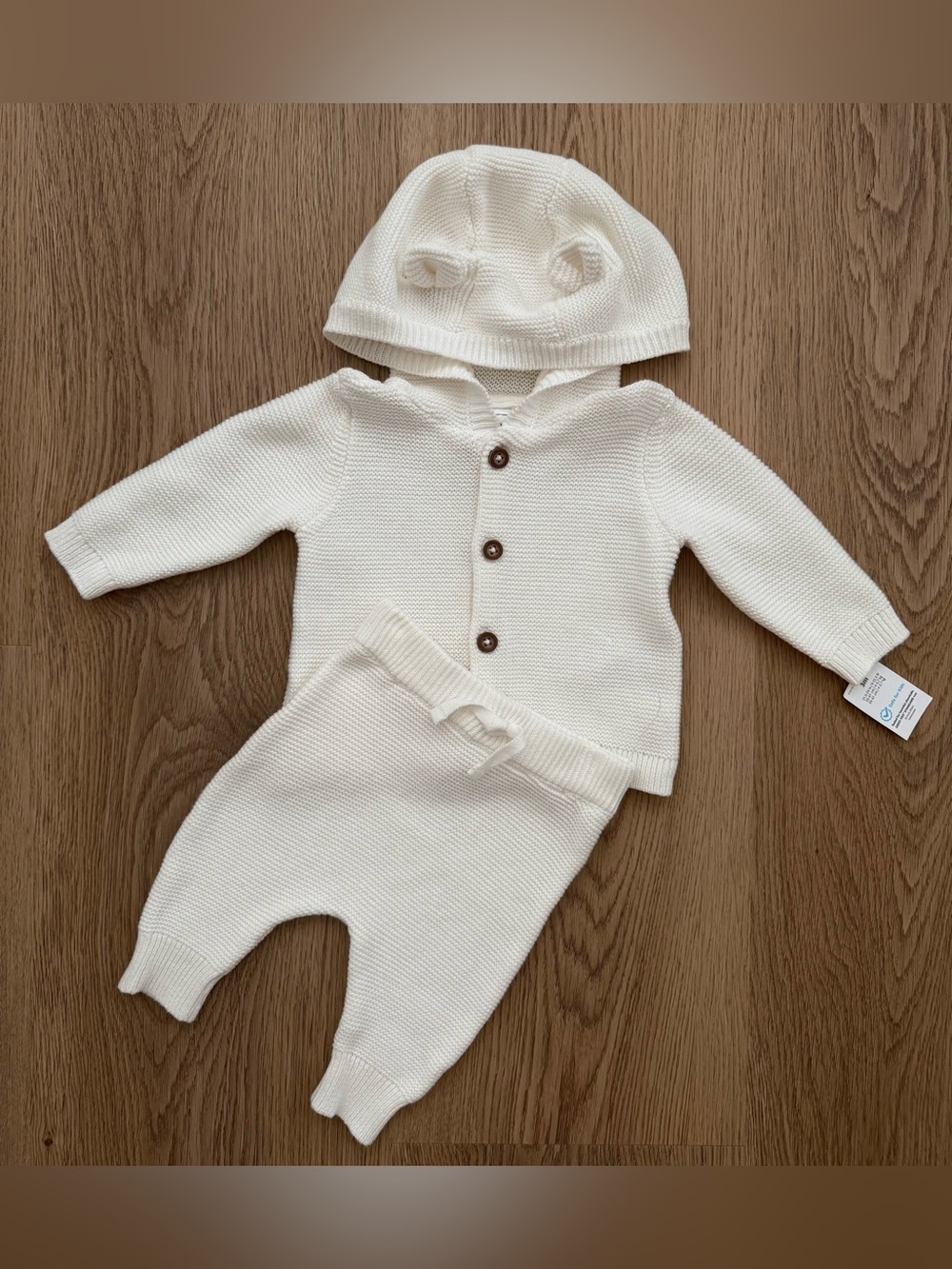 CARTERS Cream knit joggers and cardigan matching set